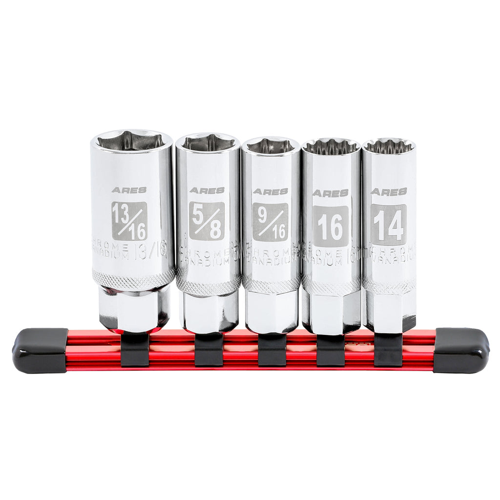 ARES 11016 - 5-Piece Magnetic Spark Plug Socket Set