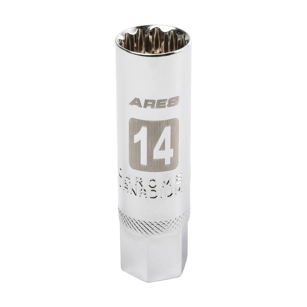 ARES 11017 - 14mm 3/8-inch Drive Thin Wall Magnetic Spark Plug Socket