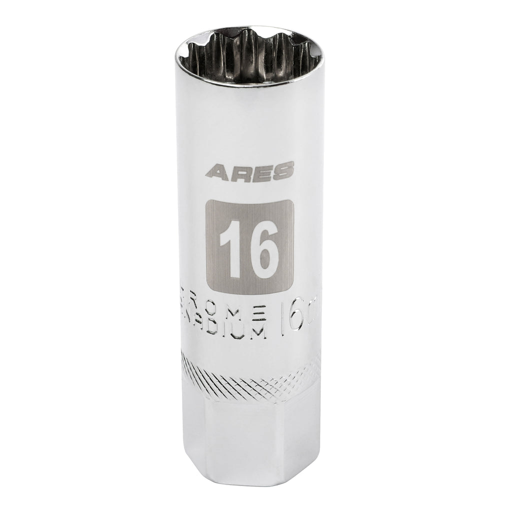 ARES 11018 - 16mm 3/8-inch Drive Thin Wall Magnetic Spark Plug Socket