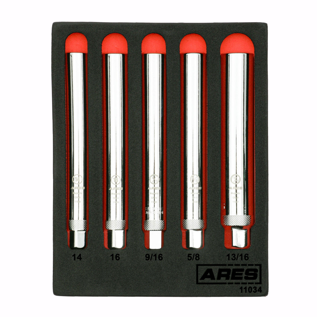 ARES 11034 - 5-Piece Extra Deep Magnetic Spark Plug Socket Set