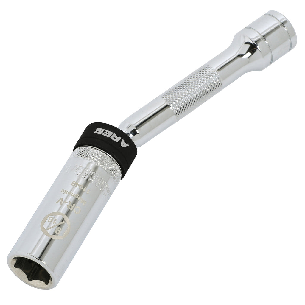 ARES 11048 - 3/8-Inch Drive by 9/16-Inch Magnetic Swivel Spark Plug Socket