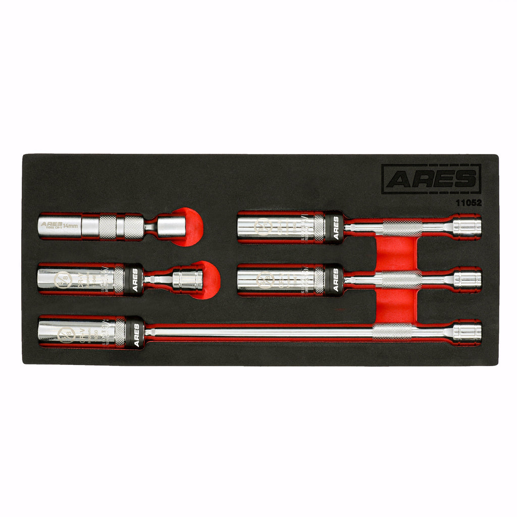 ARES 11052 - 5-Piece Magnetic Swivel Spark Plug Socket Set