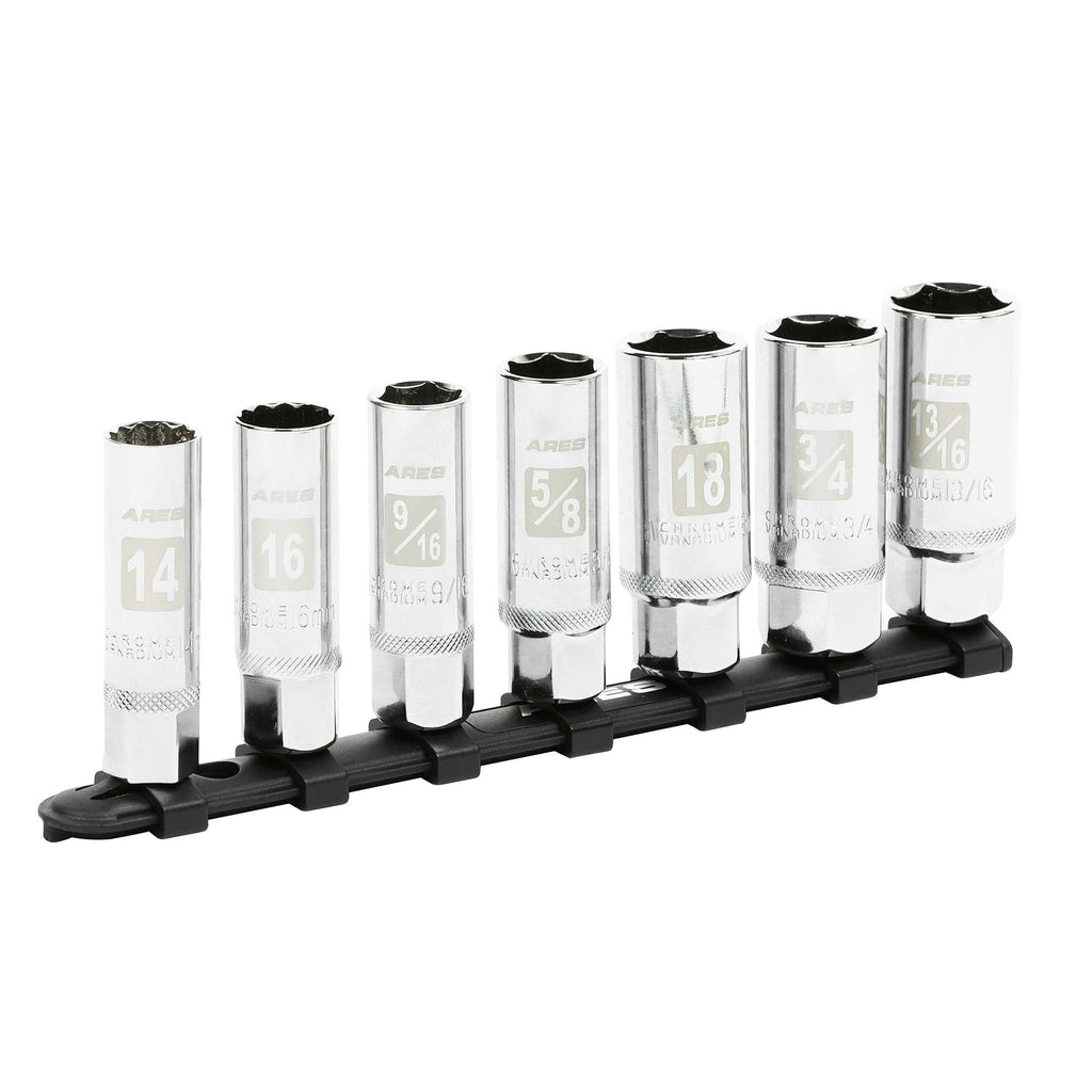 ARES 11070 - 7-Piece Non-Magnetic Spark Plug Socket Set