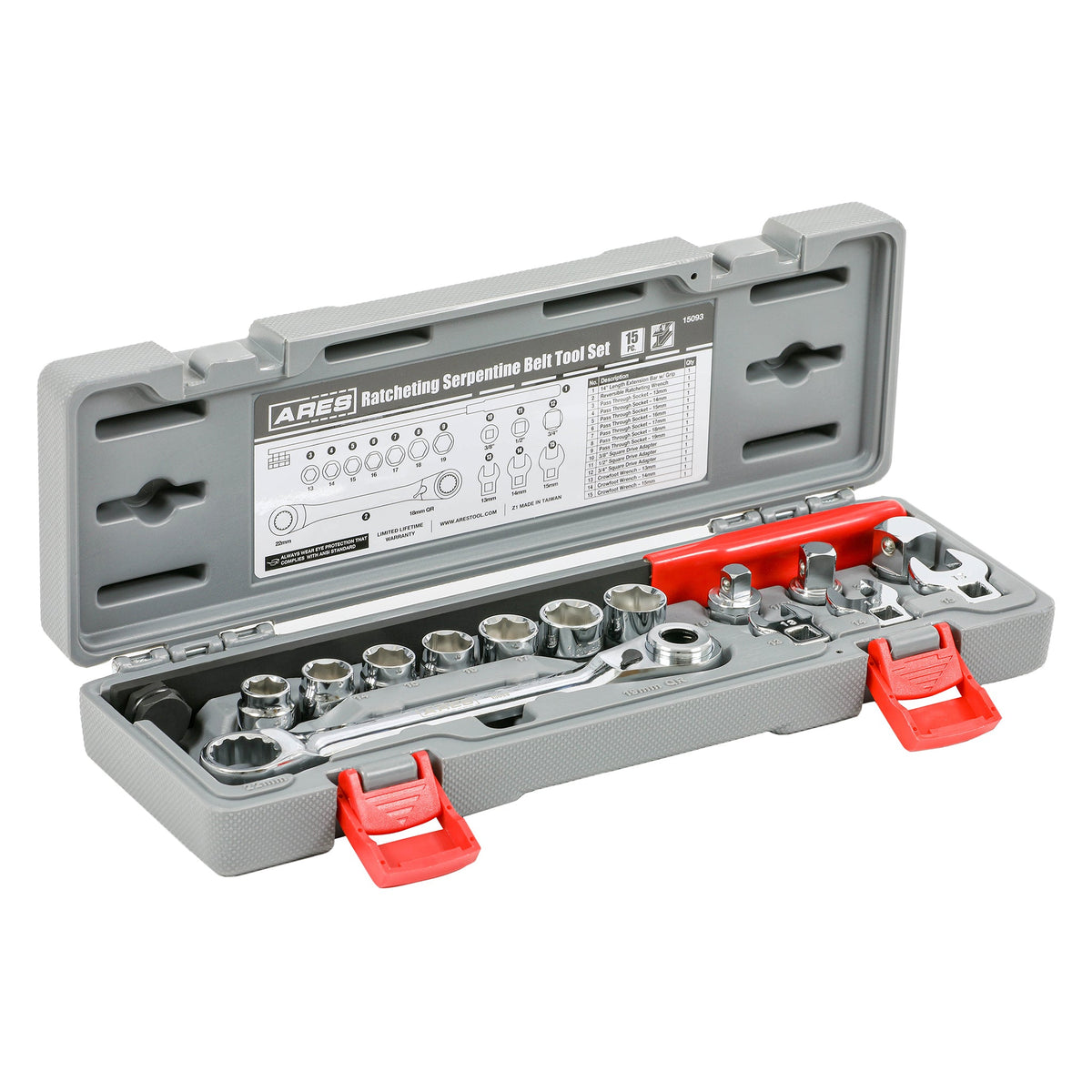 ARES 15093 - Ratcheting Serpentine Belt Tool Set