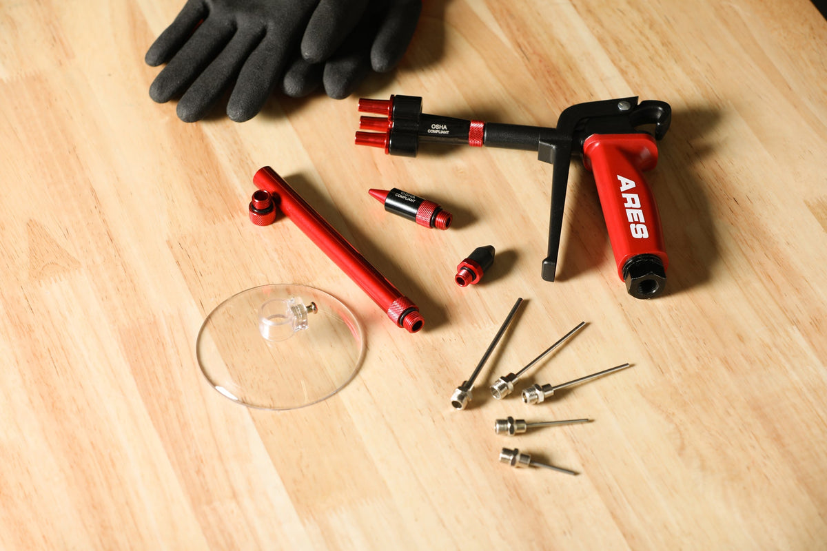 ARES 17008 - 9-Piece Air Blow Gun Needle Nozzle and Tips Accessory Set