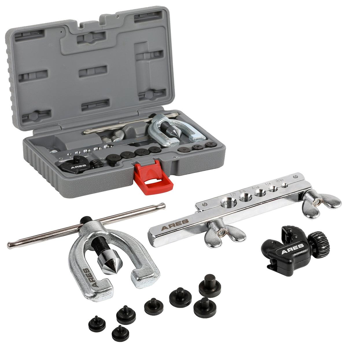 ARES 18019 - Double Flaring Tool Set with Extra Adapters