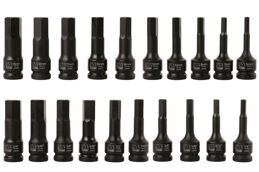 ARES 23000 - 20-Piece 1/2-Inch Drive Master Impact Hex Driver Set