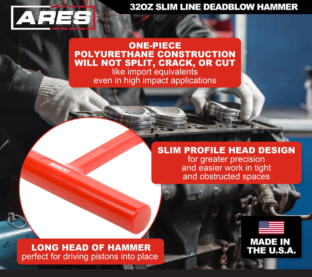 ARES 23052 - 32oz Slim Line Deadblow Hammer