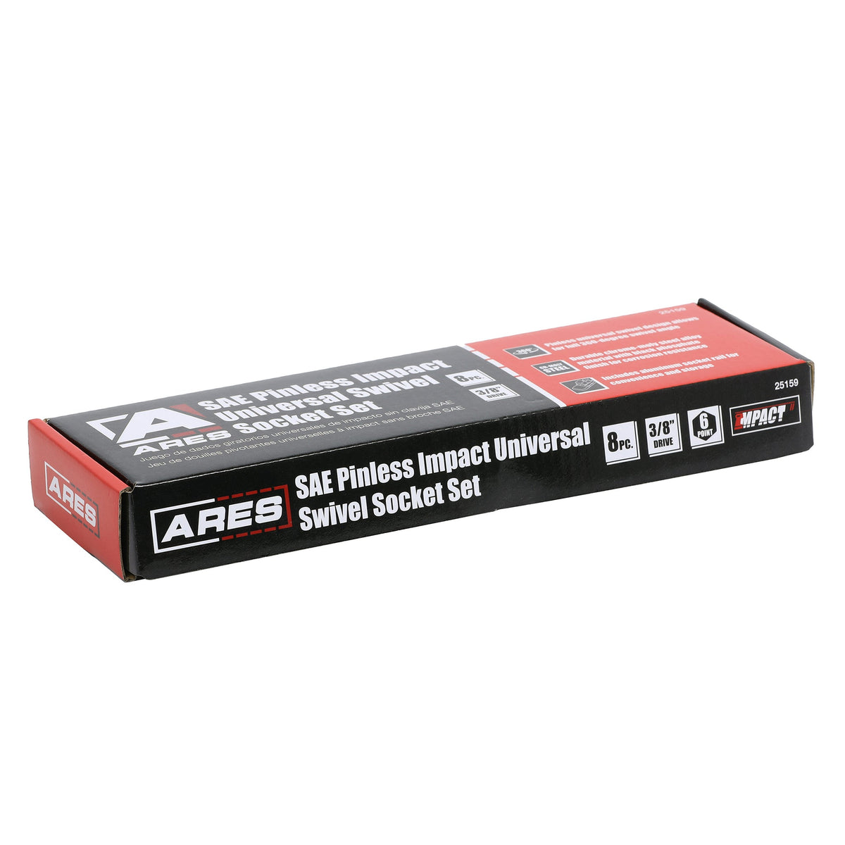 ARES 25159 - 8-Piece SAE Pinless Universal Swivel Impact Socket Set