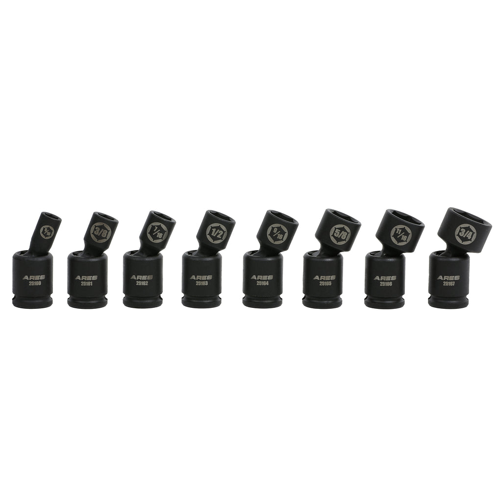ARES 25159 - 8-Piece SAE Pinless Universal Swivel Impact Socket Set