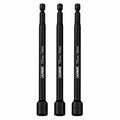 ARES 27006 - 3-Piece 10mm Magnetic Impact 6-Inch Nut Driver Bit Set