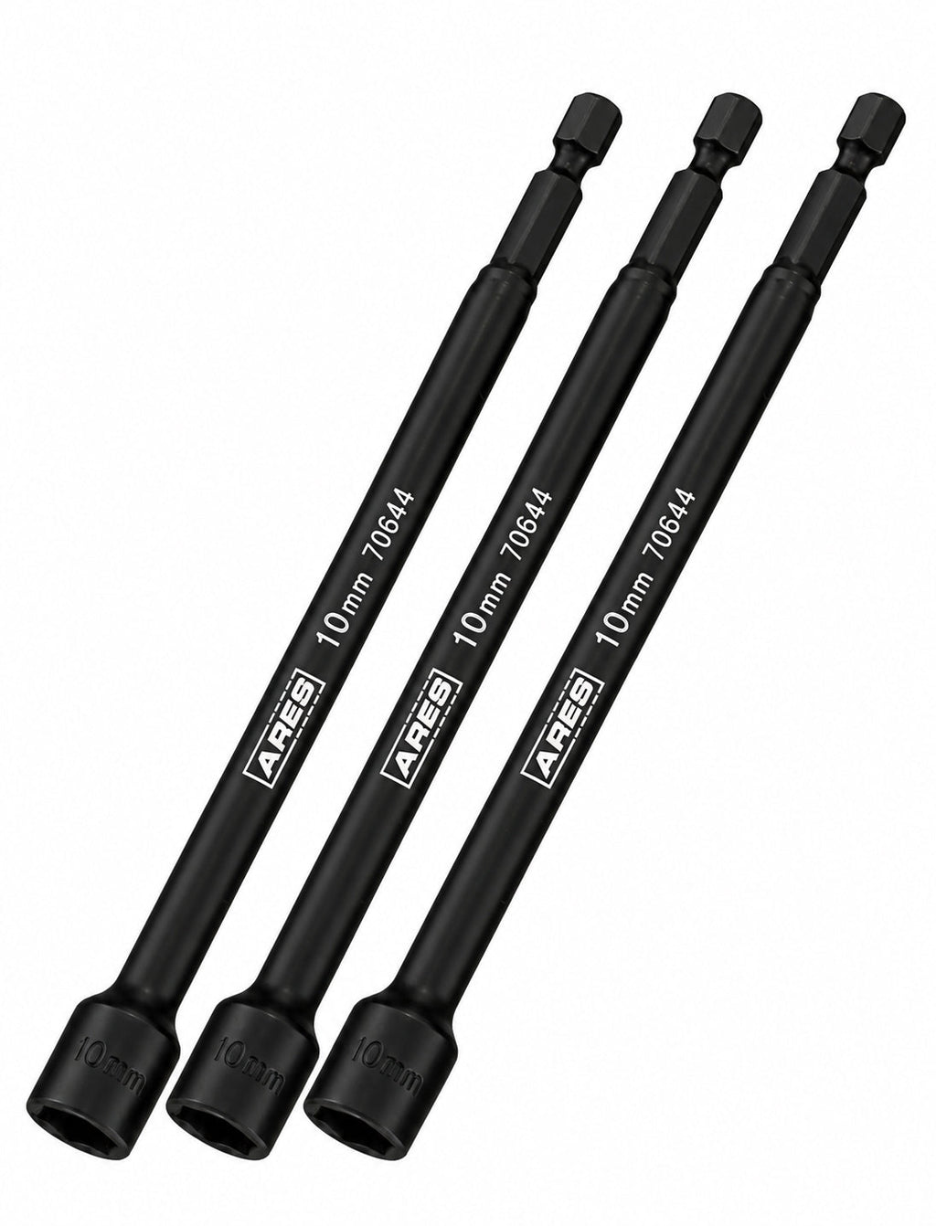 ARES 27006 - 3-Piece 10mm Magnetic Impact 6-Inch Nut Driver Bit Set