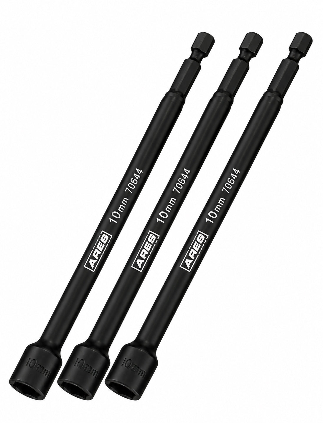 ARES 27006 - 3-Piece 10mm Magnetic Impact 6-Inch Nut Driver Bit Set