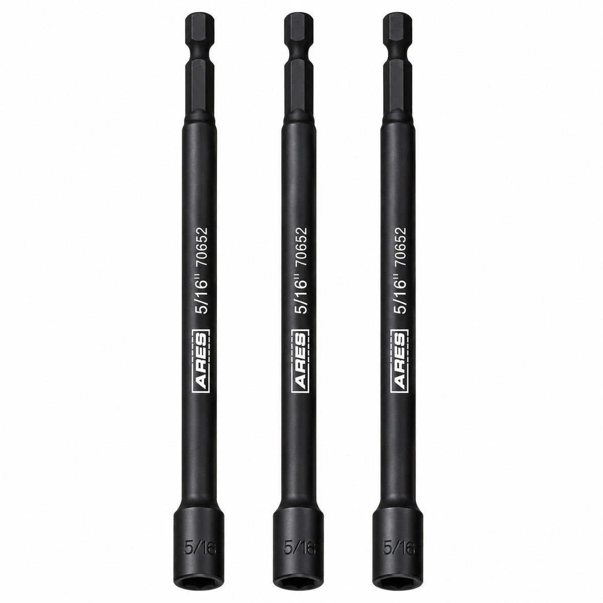 ARES 27009 - 3-Piece 5/16-Inch Magnetic Impact  6-Inch Nut Driver Bit Set