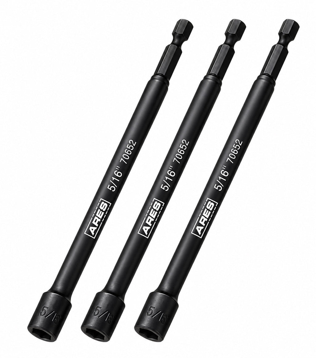 ARES 27009 - 3-Piece 5/16-Inch Magnetic Impact  6-Inch Nut Driver Bit Set