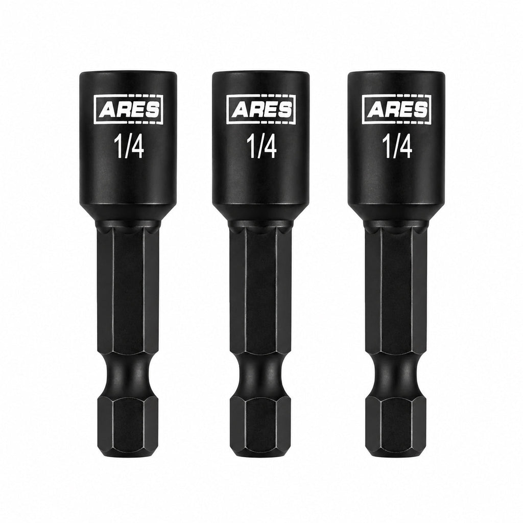 ARES 27012 - 3-Piece 1/4-Inch Magnetic Impact 1 3/4-Inch Nut Driver Bit Set