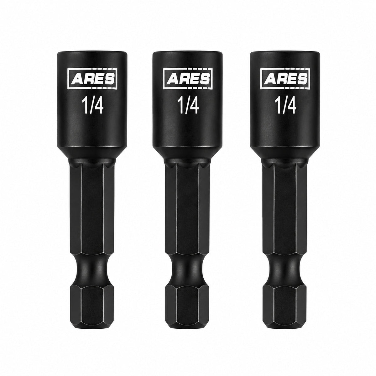 ARES 27012 - 3-Piece 1/4-Inch Magnetic Impact 1 3/4-Inch Nut Driver Bit Set