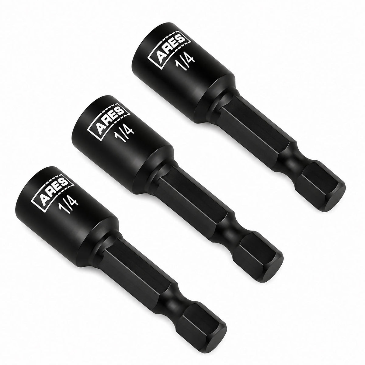ARES 27012 - 3-Piece 1/4-Inch Magnetic Impact 1 3/4-Inch Nut Driver Bit Set