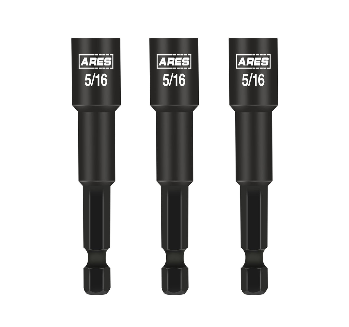 ARES 27014 - 3-Piece 5/16-Inch Magnetic Impact 2 9/16-Inch Nut Driver Bit Set