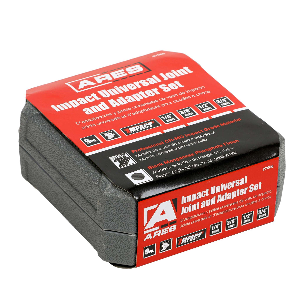 ARES 27066-2 - 9-Piece Impact U-Joint and Adapter/Reducer Set