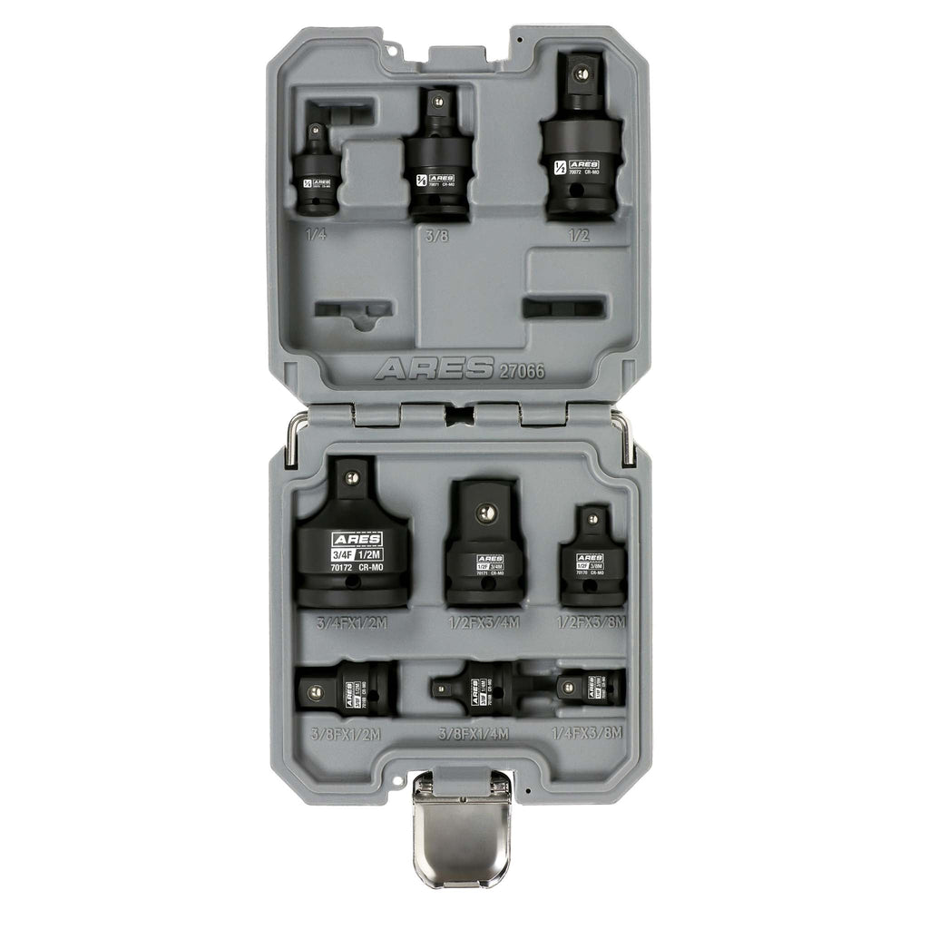 ARES 27066-2 - 9-Piece Impact U-Joint and Adapter/Reducer Set