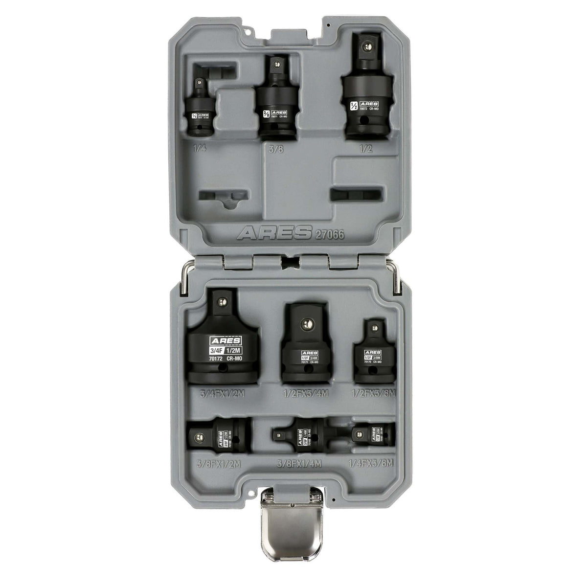 ARES 27066-2 - 9-Piece Impact U-Joint and Adapter/Reducer Set