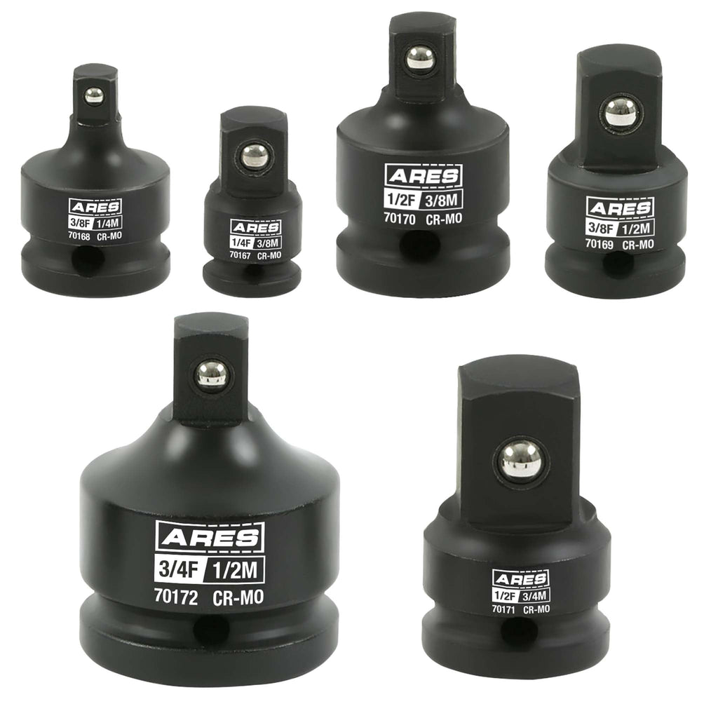ARES 27066-2 - 9-Piece Impact U-Joint and Adapter/Reducer Set