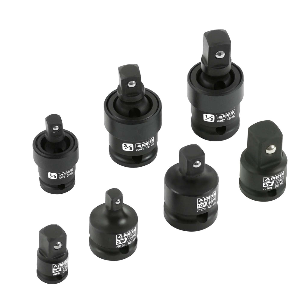 ARES 27067-2 - 7-Piece Impact U-Joint and Adapter/Reducer Set