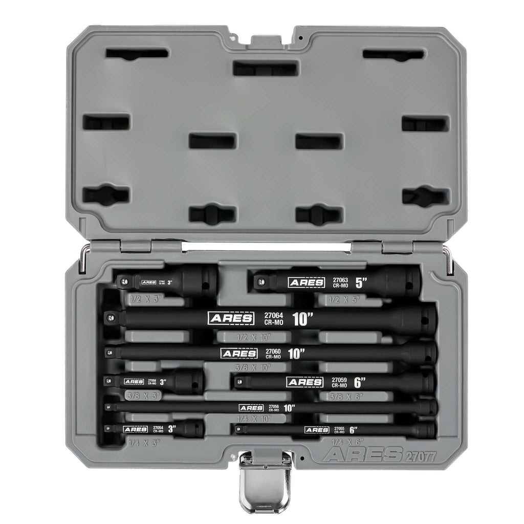 ARES 27077 - 9-Piece Multi-Drive Impact Wobble Extension Set