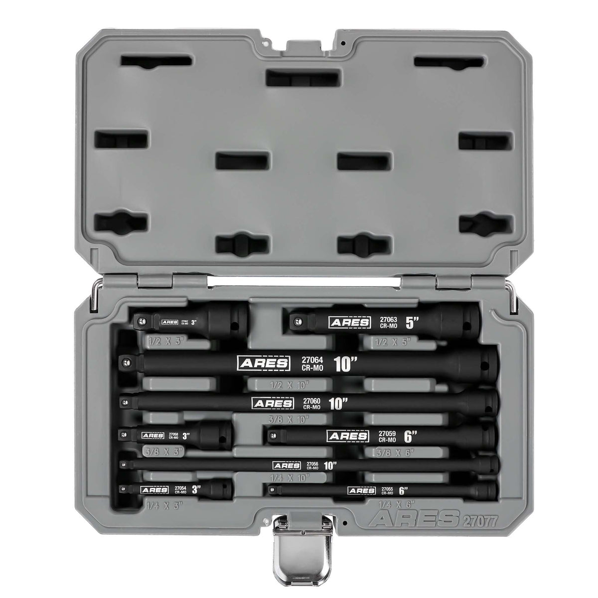 ARES 27077 - 9-Piece Multi-Drive Impact Wobble Extension Set
