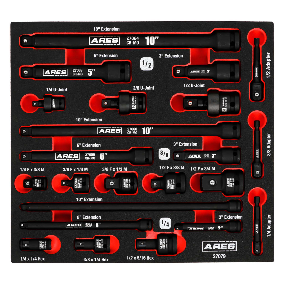 ARES 27079 - 23-Piece Master Impact Socket Accessories Set