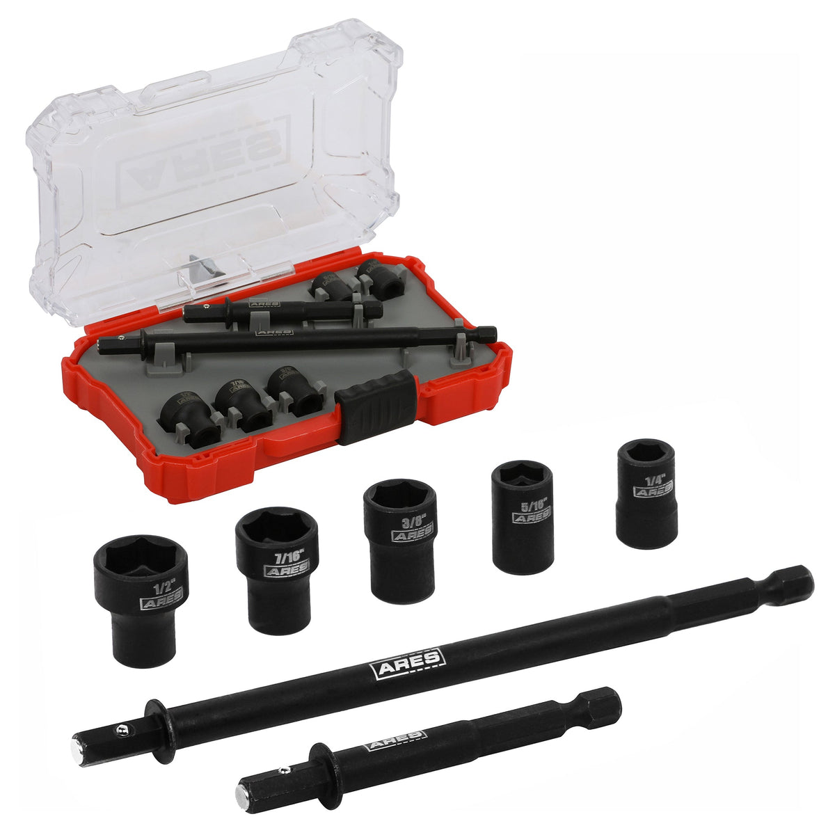 ARES 27086 – 7-Piece Master SAE Detachable Cleanable Nut Driver Set