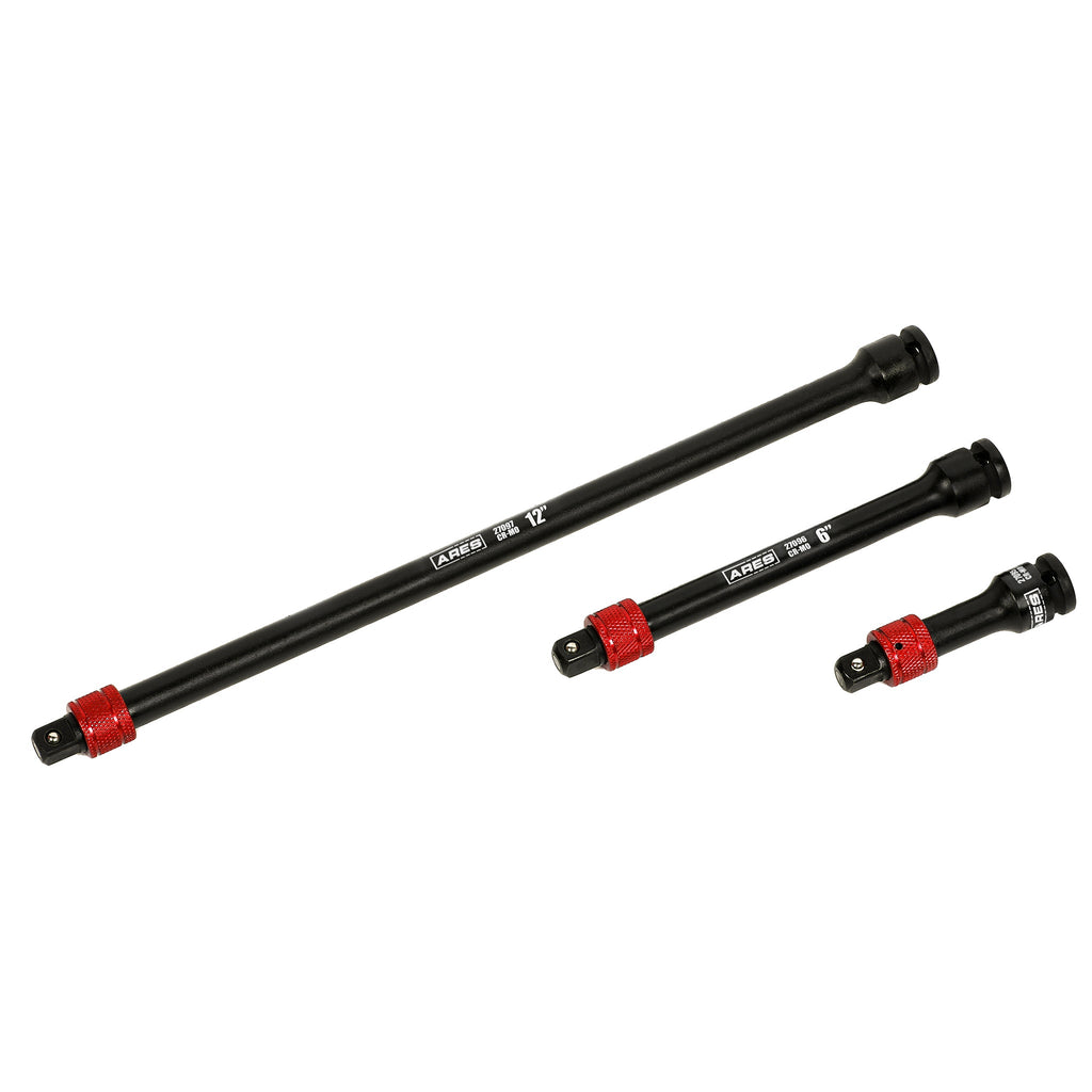 ARES 27094 - 3-Piece 3/8-Inch Drive Locking Impact Socket Extension Set