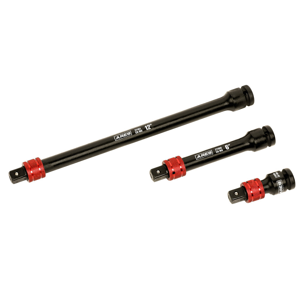 ARES 27098 - 3-Piece 1/2-Inch Drive Locking Impact Socket Extension Set