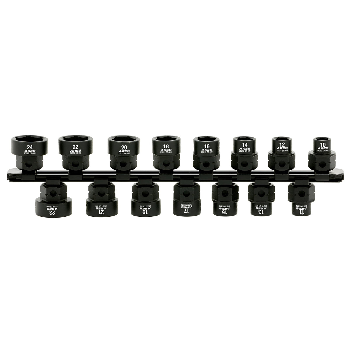 ARES 29020 - 15-Piece 1/2-Inch Drive Metric Low Profile Nano Impact Socket Set