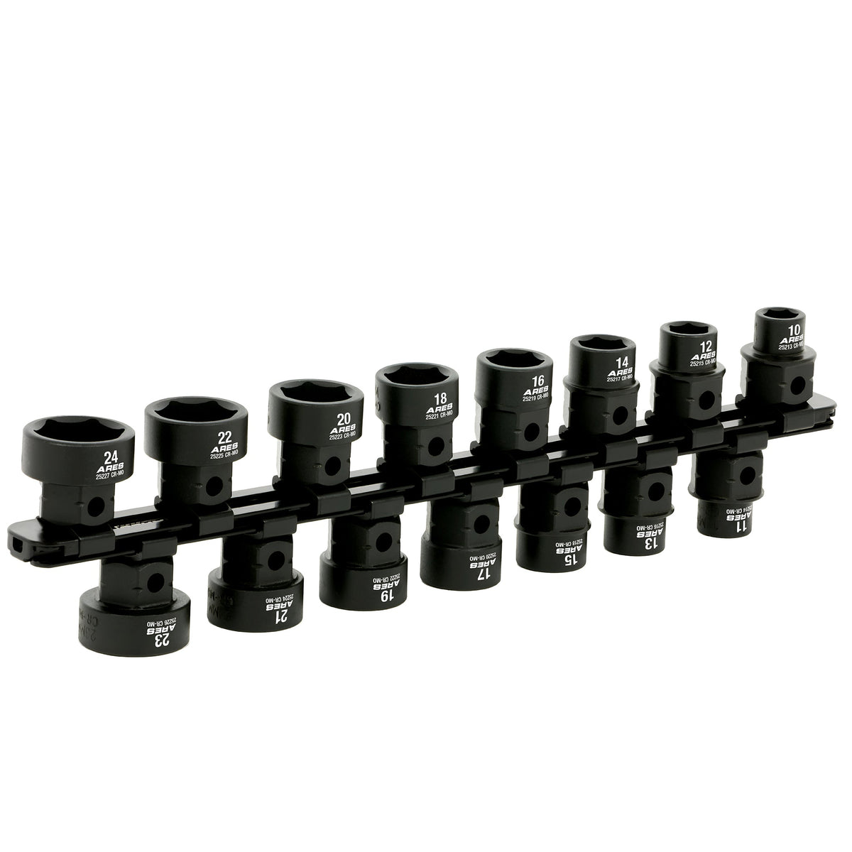 ARES 29020 - 15-Piece 1/2-Inch Drive Metric Low Profile Nano Impact Socket Set