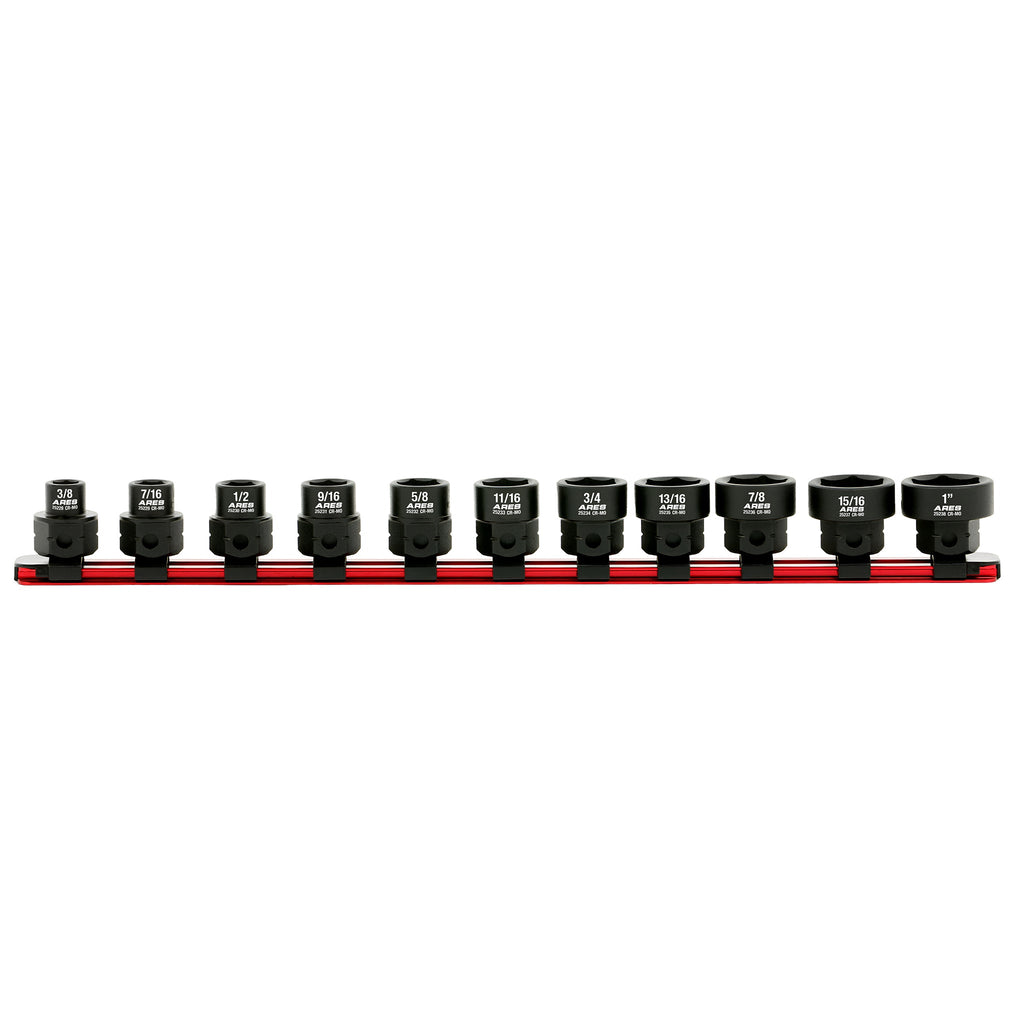 ARES 29021 - 11-Piece 1/2-Inch Drive SAE Low Profile Nano Impact Socket Set