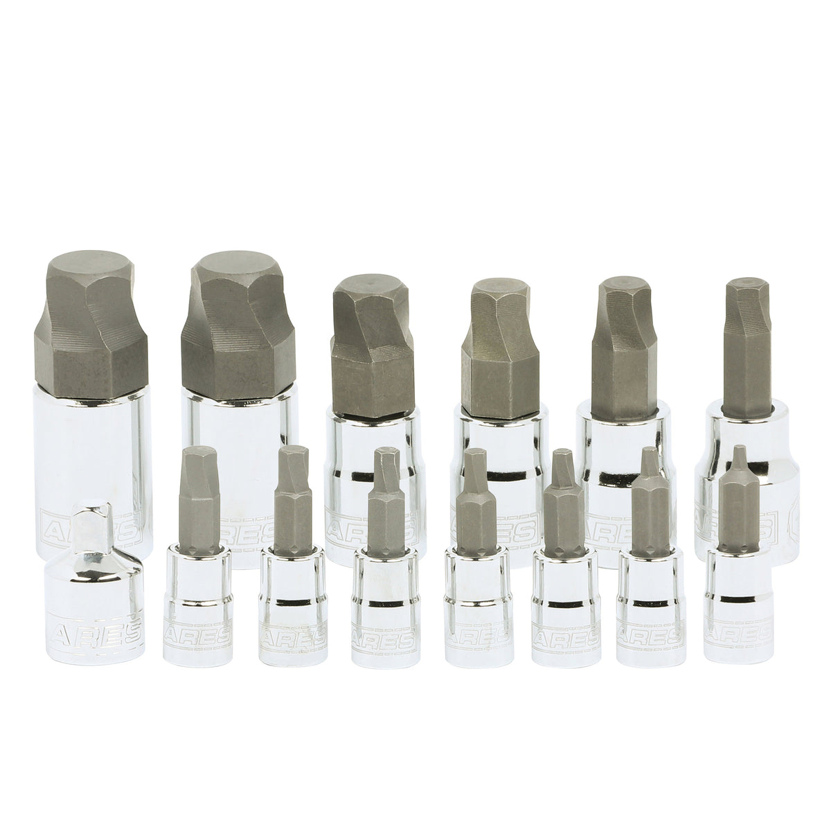 ARES 31006 - 14-Piece SAE Damaged Fastener Remover Hex Bit Socket Set