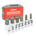 ARES 31007 - 14-Piece Metric Damaged Fastener Remover Hex Bit Socket Set