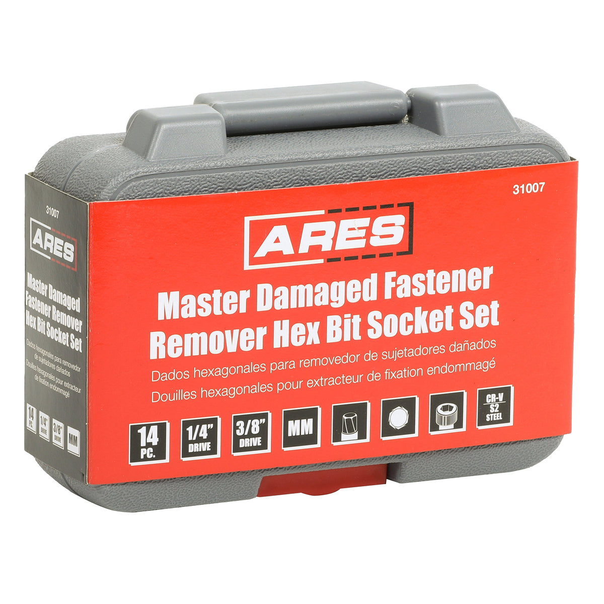 ARES 31007 - 14-Piece Metric Damaged Fastener Remover Hex Bit Socket Set