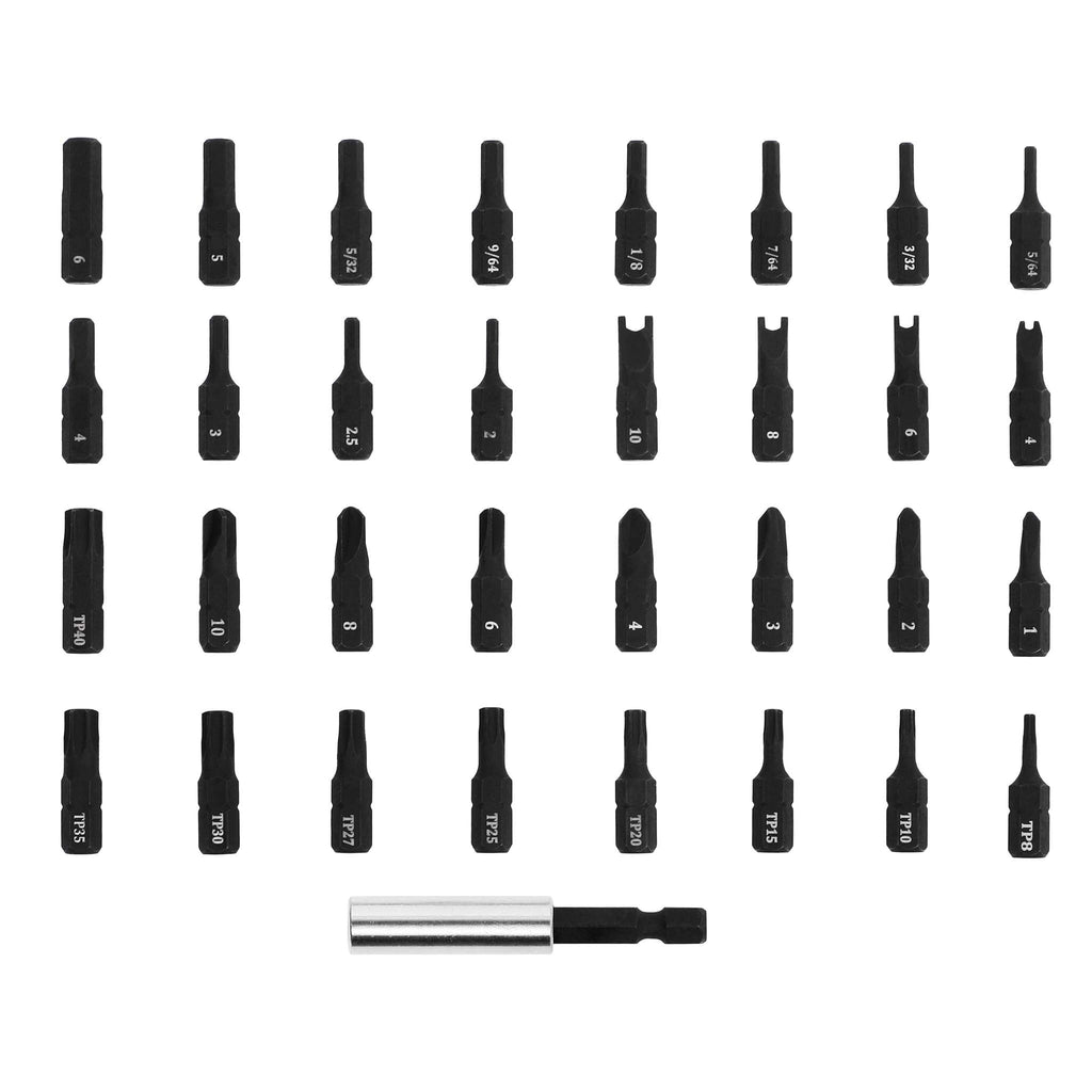 ARES 31009 - 33-Piece S2 Steel Security Bit Set with Magnetic Extension Bit Holder