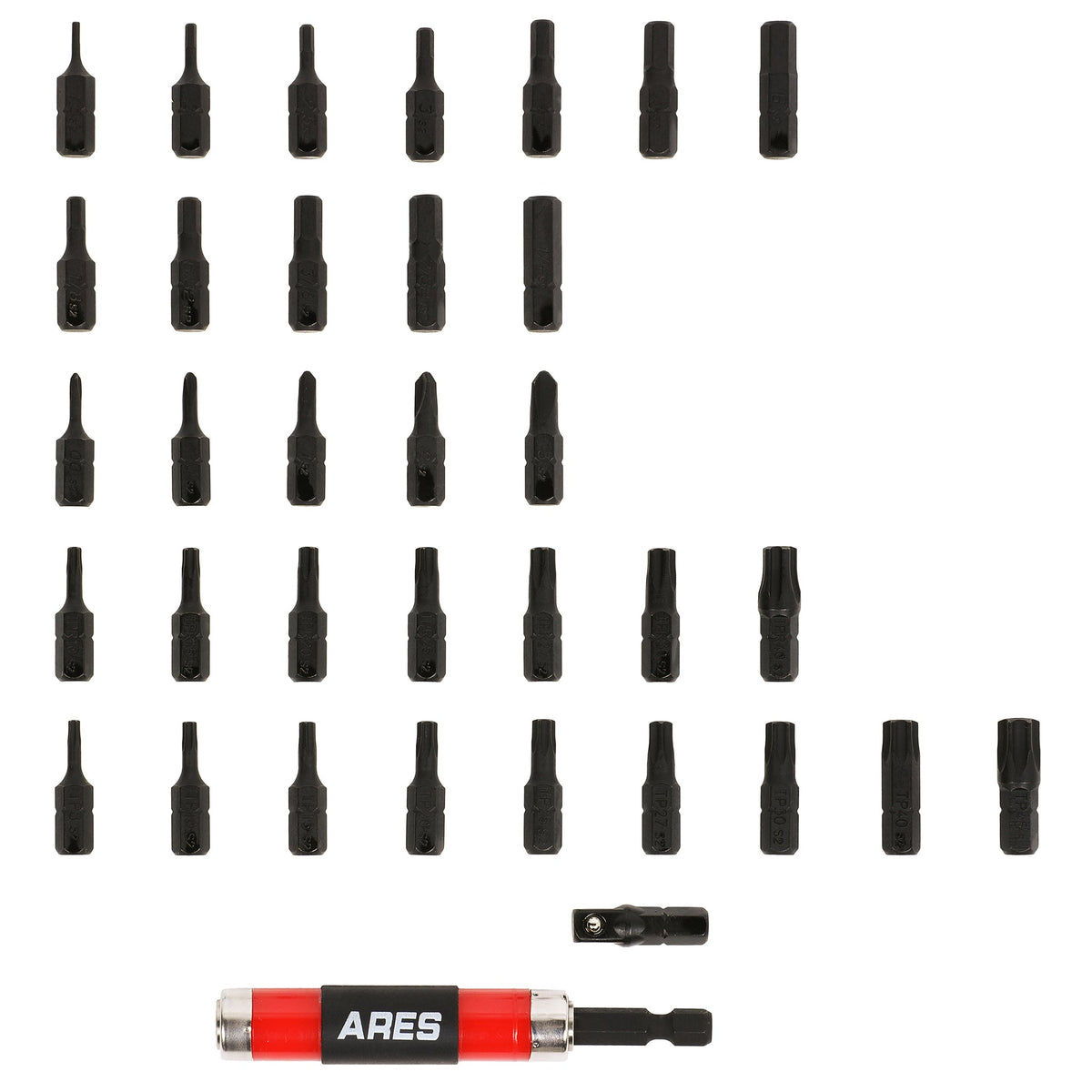 ARES 31015 - 61-Piece Security Bit Set with Extendable Sliding Bit Holder