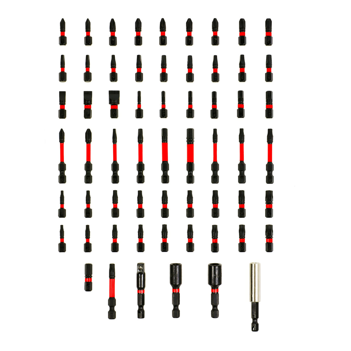 ARES 31021 - 60-Piece Torsion Power Bit Set with Magnetic Bit Holder