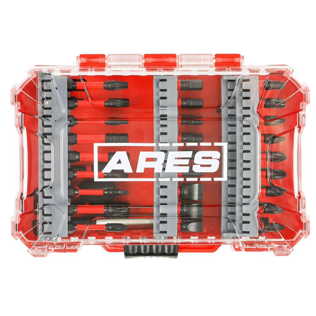 ARES 31021 - 60-Piece Torsion Power Bit Set with Magnetic Bit Holder