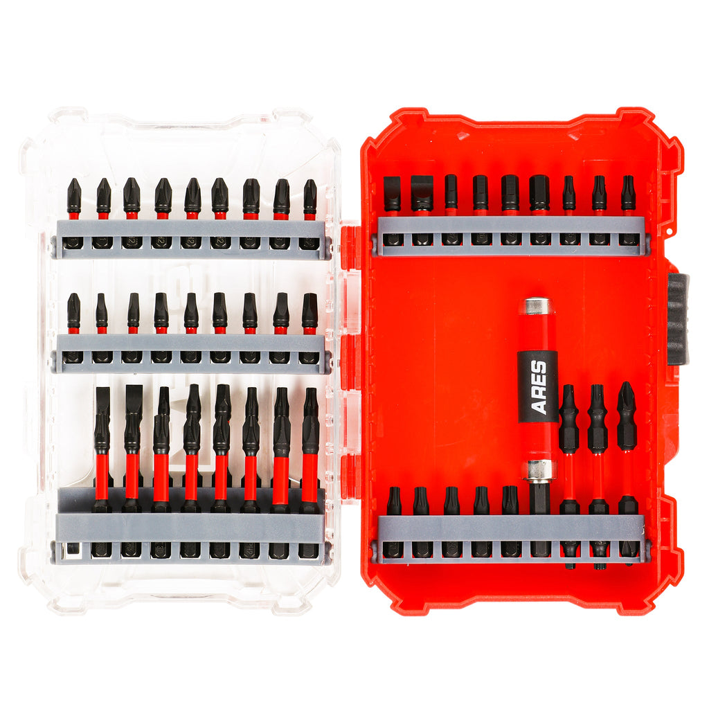 ARES 31022 - 52-Piece Torsion Power Bit Set with Sliding Bit Holder