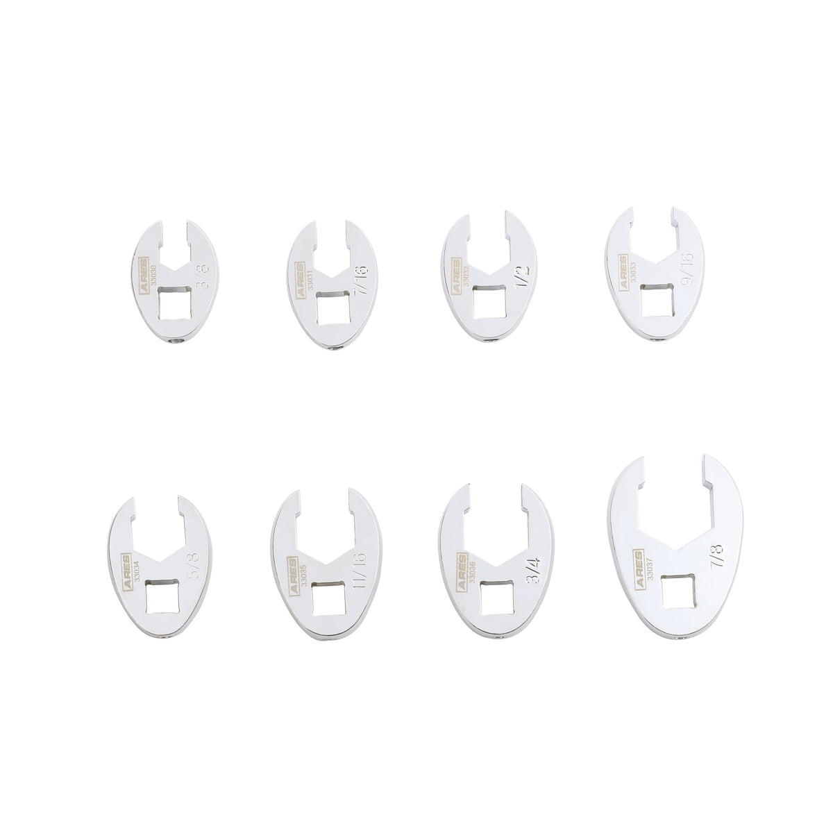 ARES 33011 - 8-Piece SAE Flare Nut Crowfoot Wrench Set