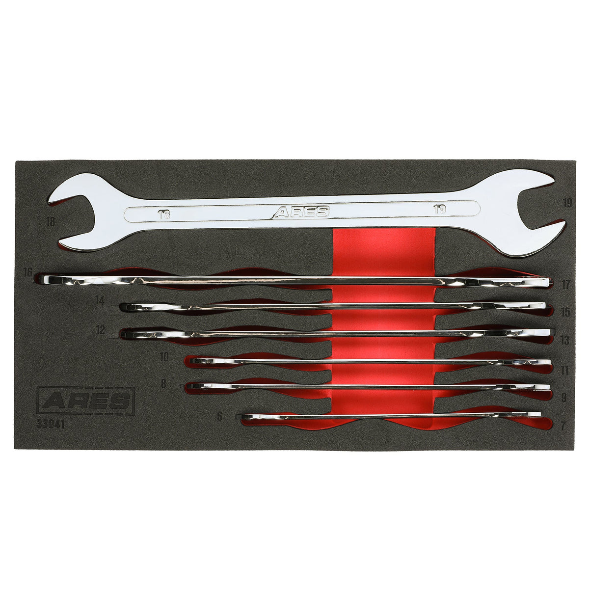 ARES 33041 - 7-Piece Metric Ultra-Thin Profile Double Open-End Wrench Set