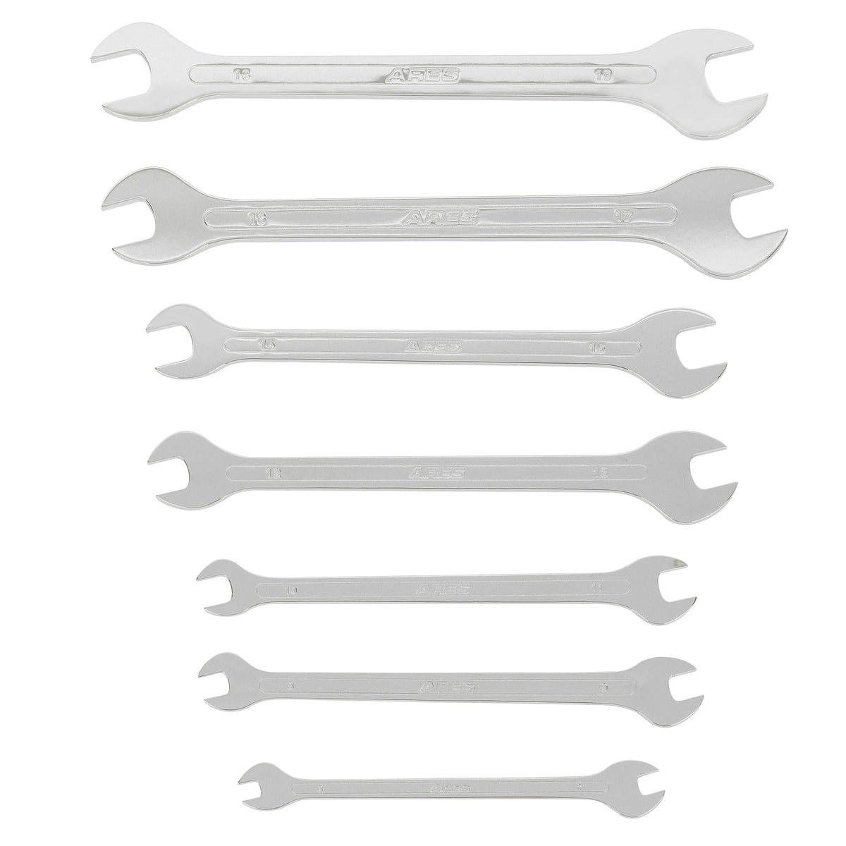 ARES 33041 - 7-Piece Metric Ultra-Thin Profile Double Open-End Wrench Set