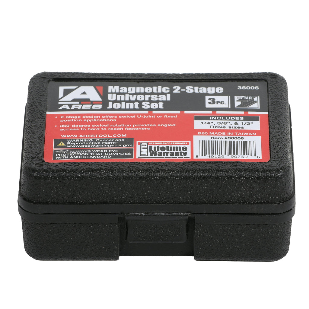 ARES 36006 - 3-Piece Magnetic 2-Stage Universal Joint Set