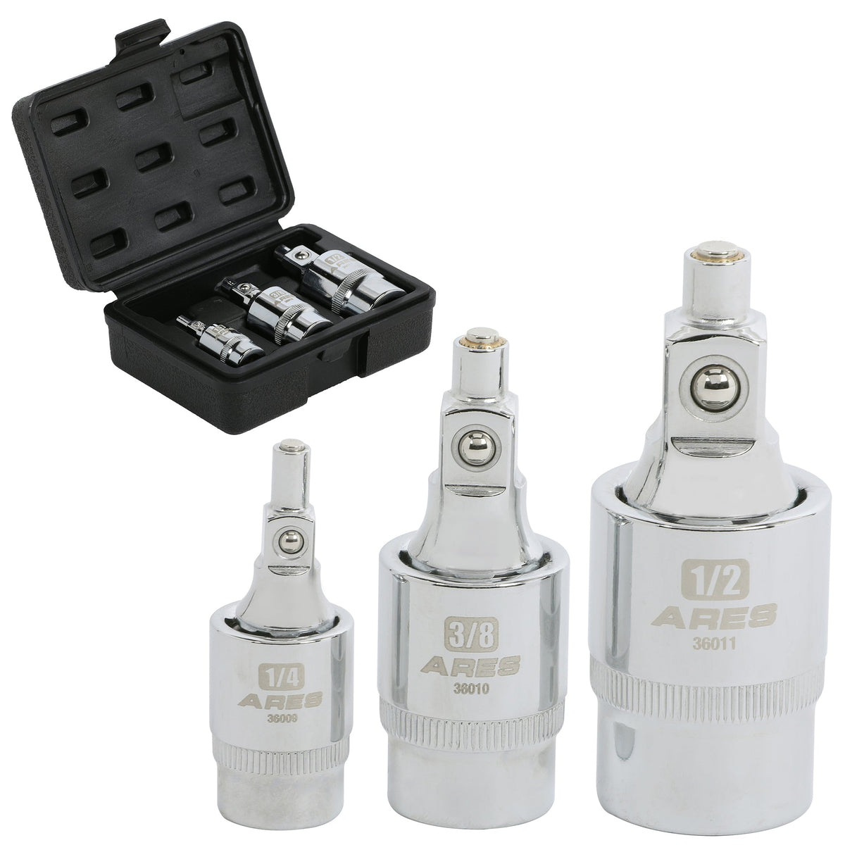 ARES 36006 - 3-Piece Magnetic 2-Stage Universal Joint Set